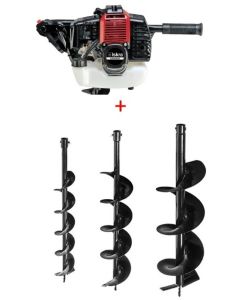 ISKRA benzinski bušač rupa za stubove i sadnju + SET 3 BURGIJE