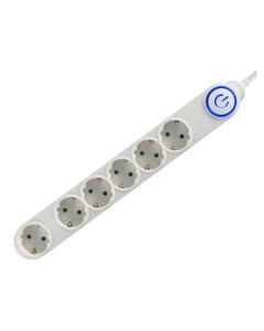 Razvodnik sa 6 mesta 1.5m 1.0mm2 + nožni prekidač NV06TKWH