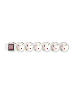 Razvodnik sa 6 mesta 10m 1.5mm2 + prekidač NV6K-10/WH/1,5