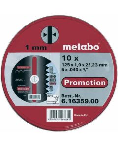 Set 10 reznih ploča Ø115x1mm metal/inox Metabo