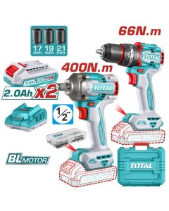 TOTAL akumulatorska udarna busilica TIDLI206681 + udarni odvijac TIWLI20401