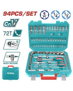 Total set gedora 94 komada, veličine 1/4" i 1/2"