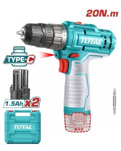 TOTAL TDLI12202E akumulatorska bušilica 12V sa 2 baterije